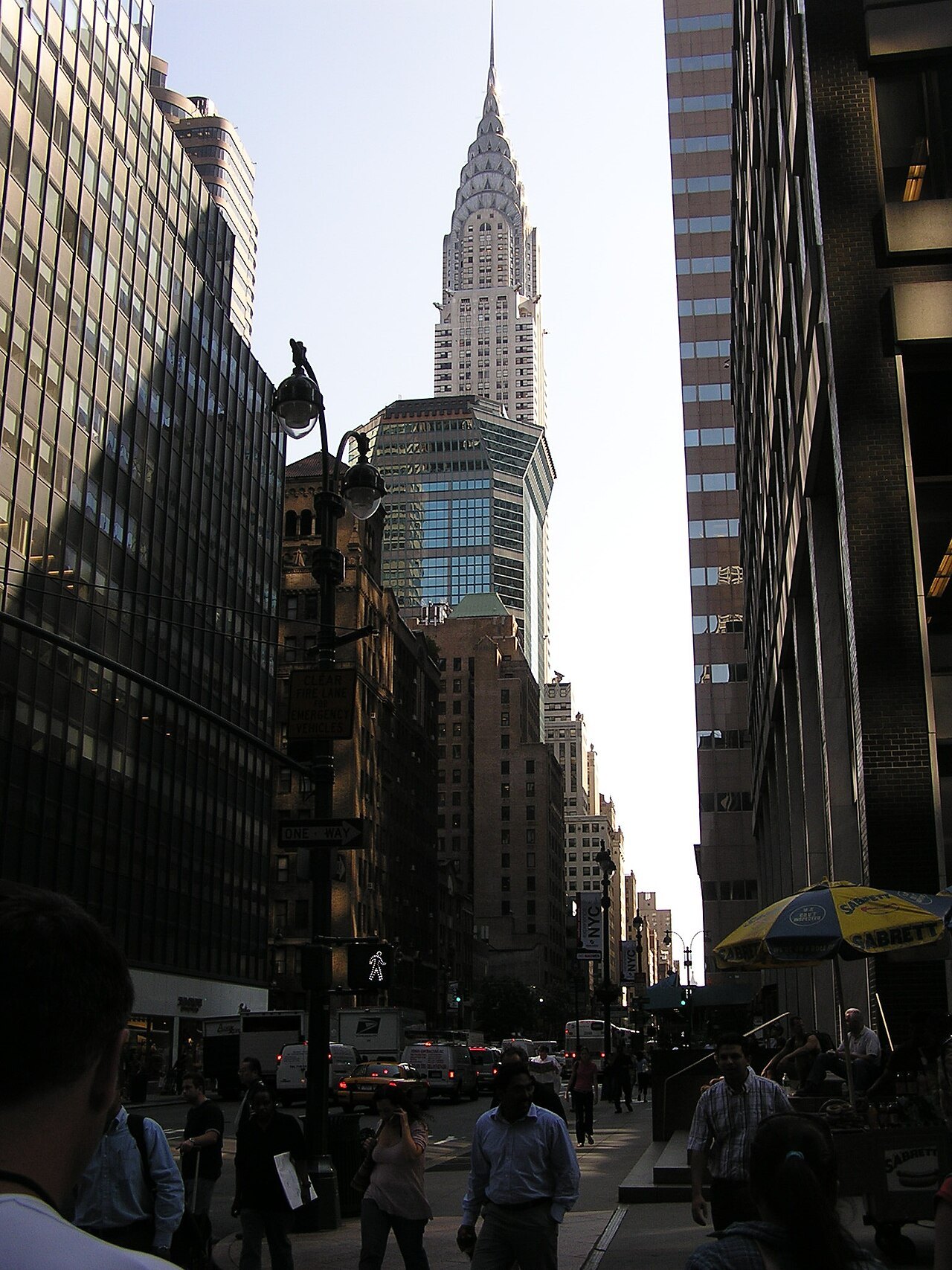 The Chrysler Building above the canyon of Lexington Avenue at 46th Street