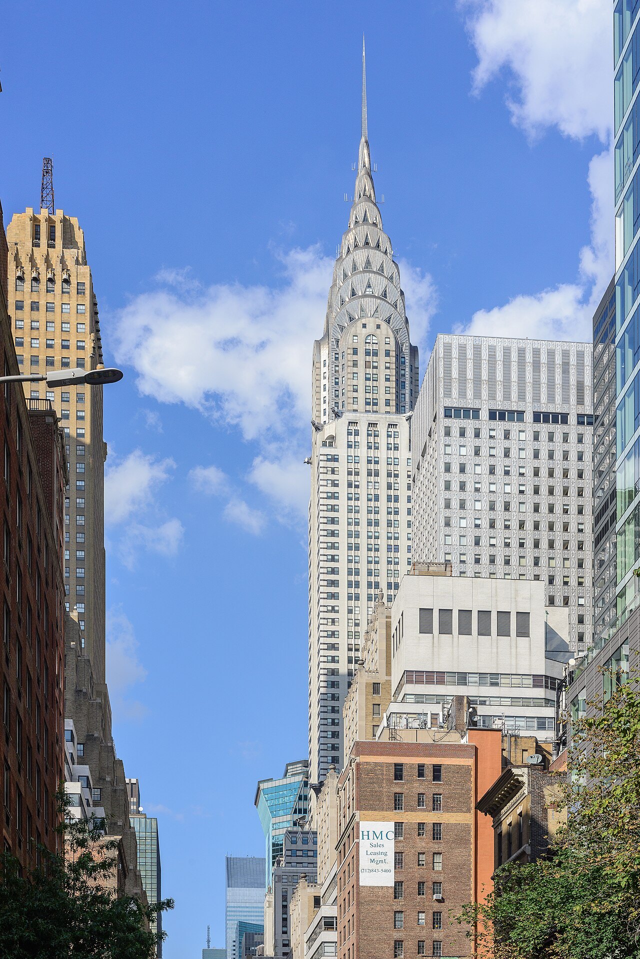 The Chrysler Building's spire above East 42nd Street