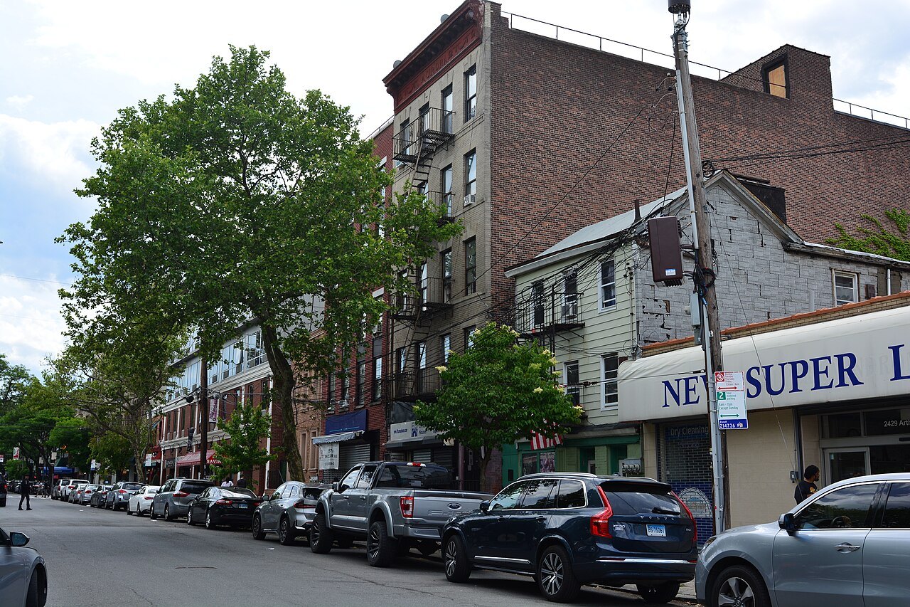 Shops and apartment houses along Arthur Avenue in the Bronx