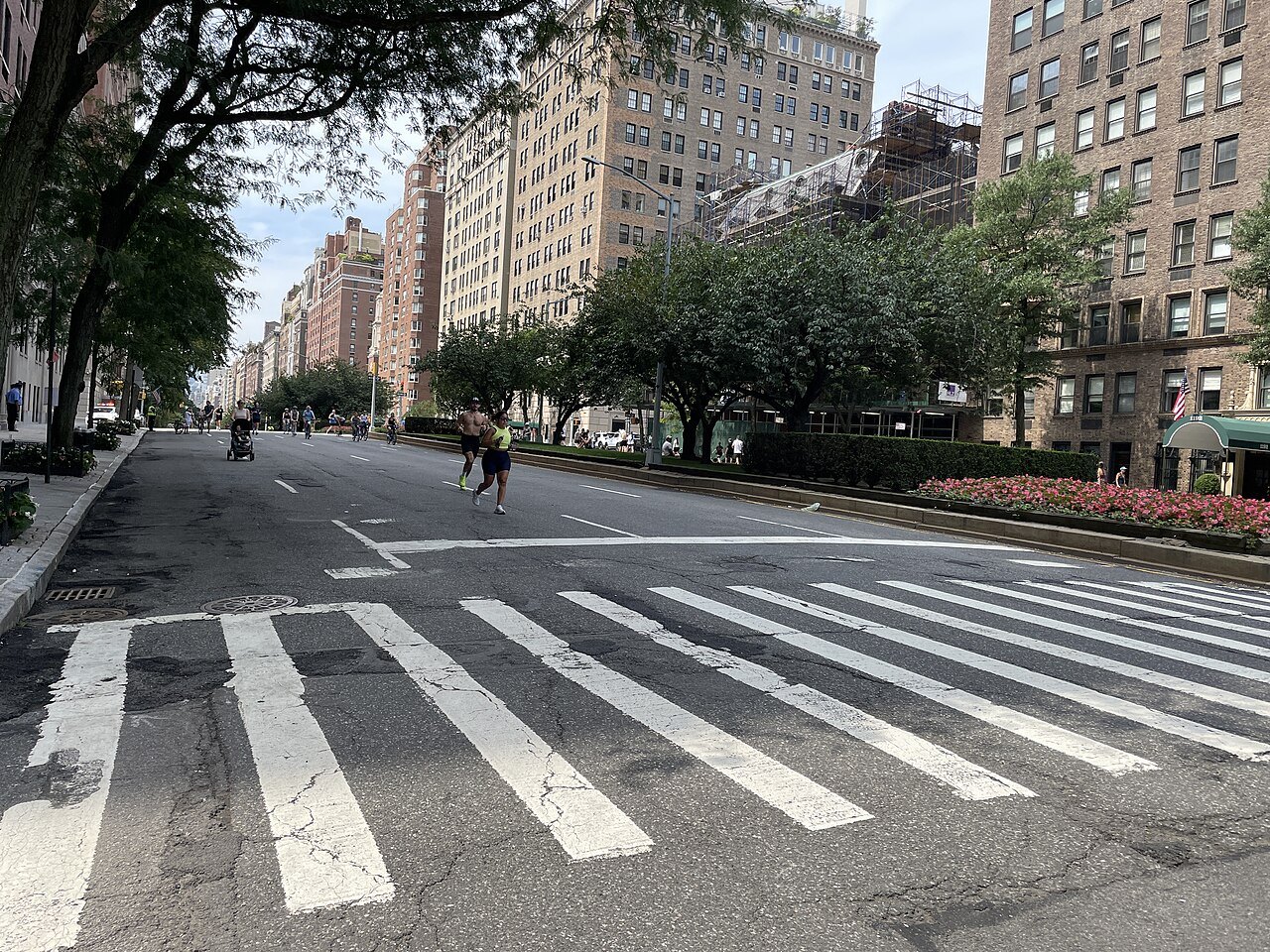 Park Avenue closed to cars for Summer Streets, the crosswalk empty