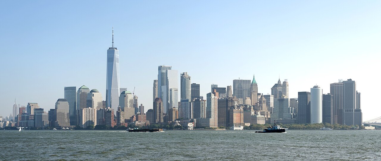 Lower Manhattan's skyline across Upper New York Bay