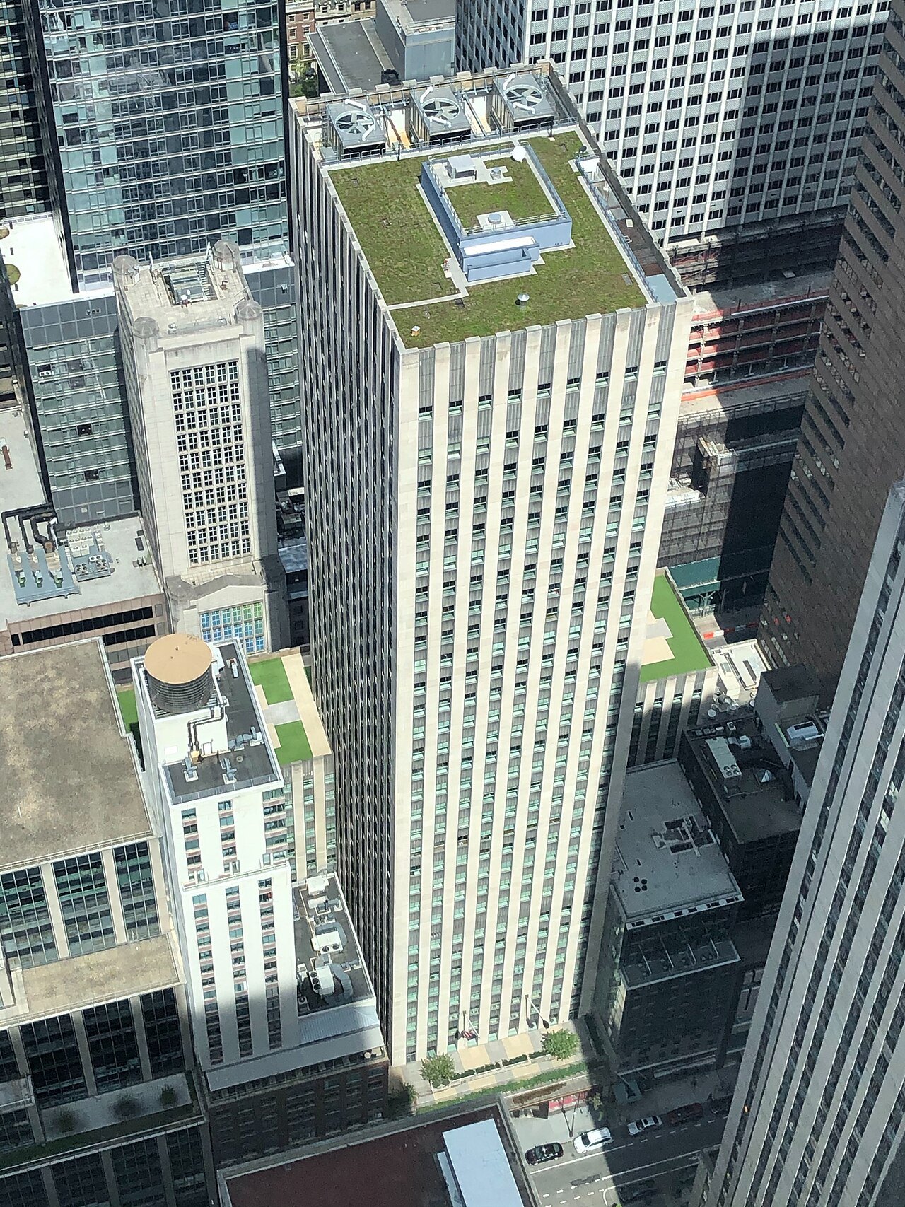 75 Rockefeller Plaza from the Top of the Rock, seen straight down