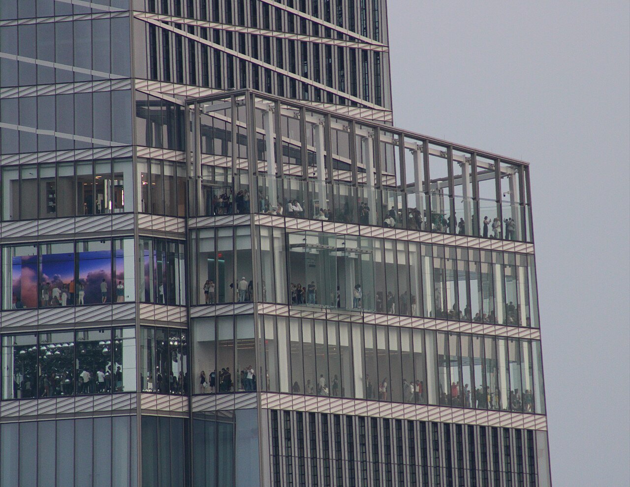The glass balconies of Summit One Vanderbilt seen from the Top of the Rock