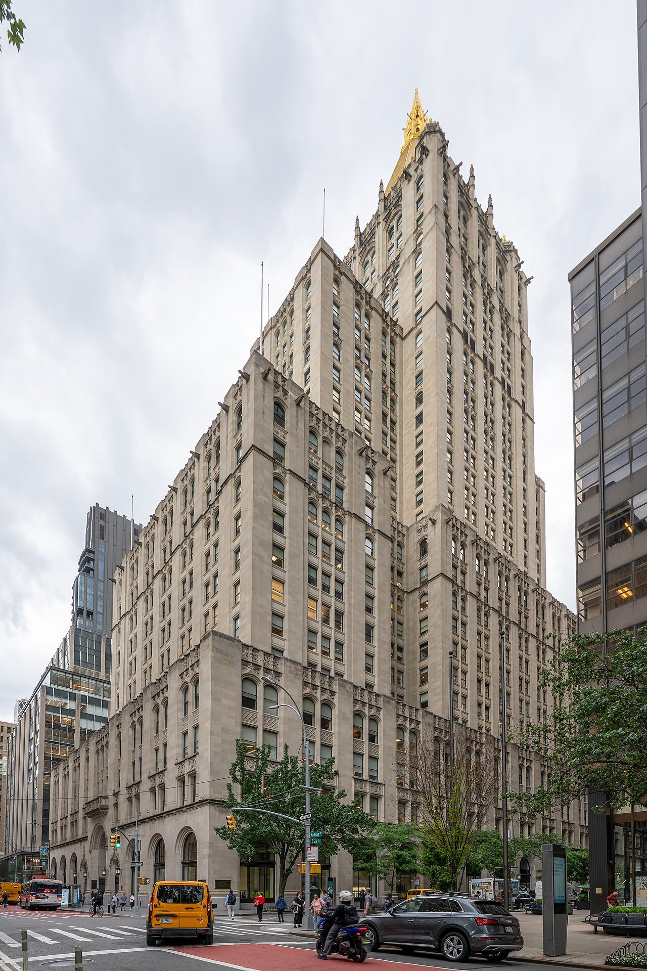The gilded top of the New York Life Building above Madison Avenue