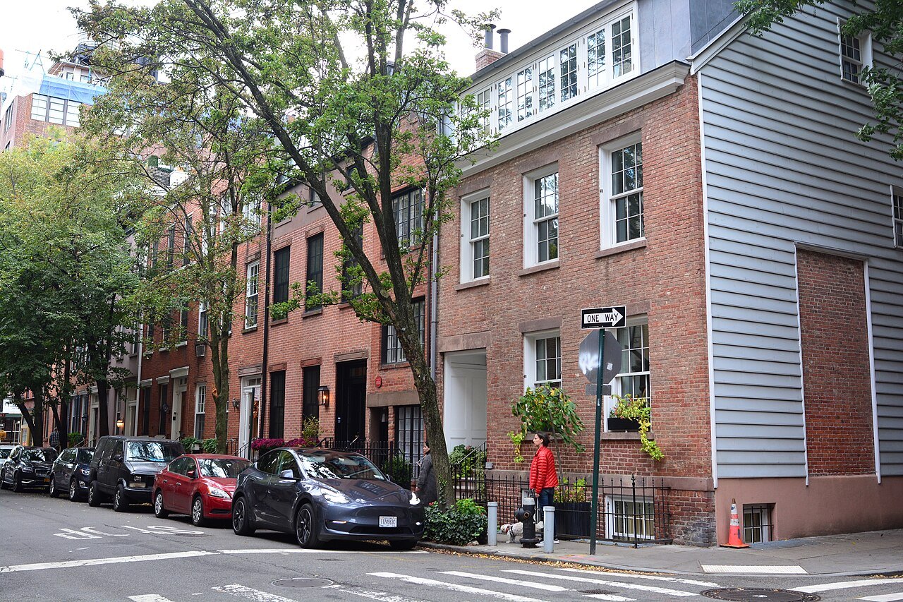 Bedford Street's low brick and clapboard houses in the West Village