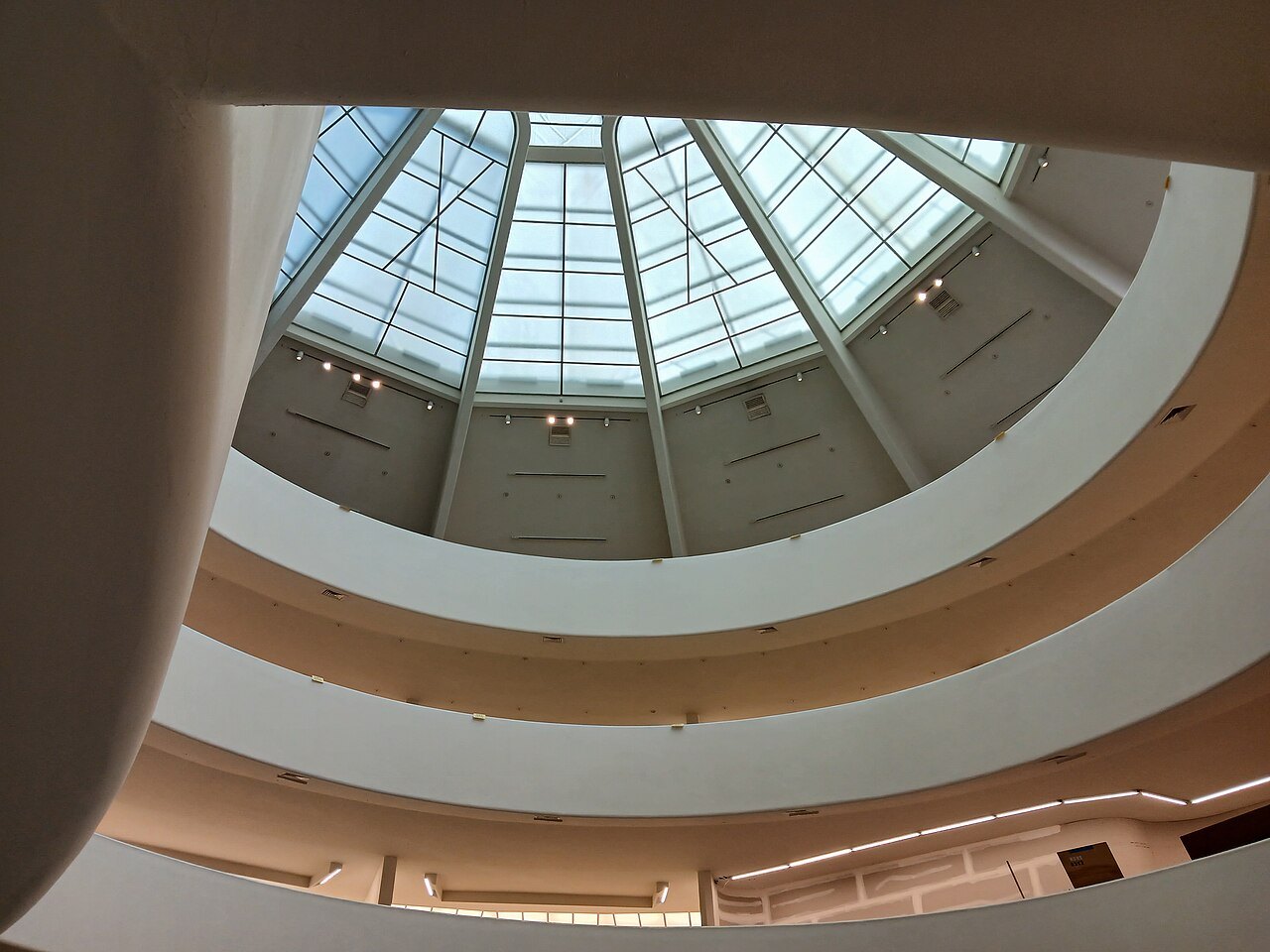 The skylight at the top of the Guggenheim's rotunda