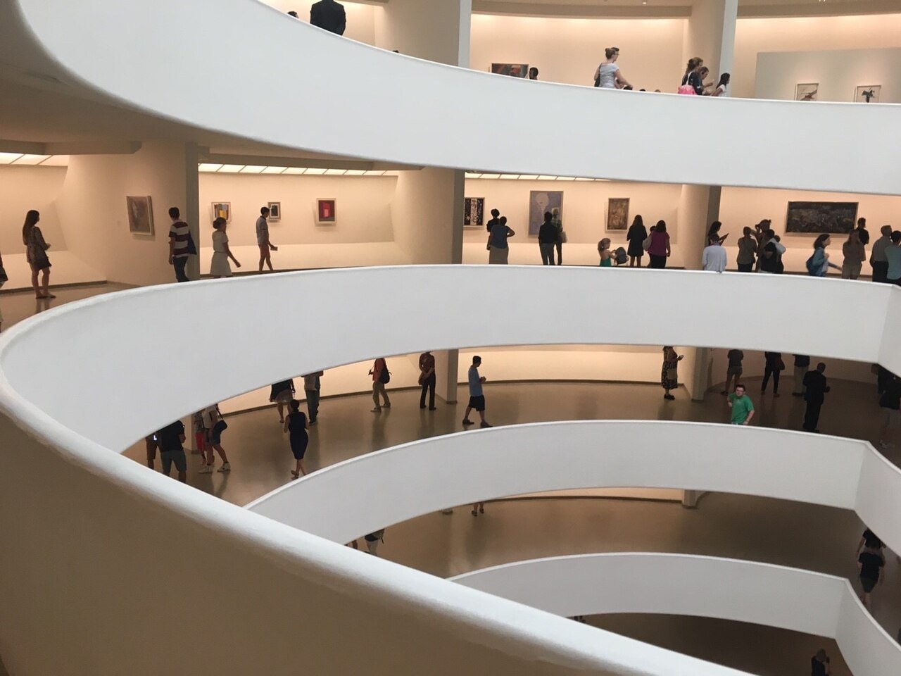 The Guggenheim's ramps winding up around the open rotunda