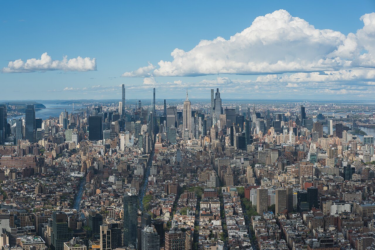Midtown and the island from the observatory at One World Trade Center